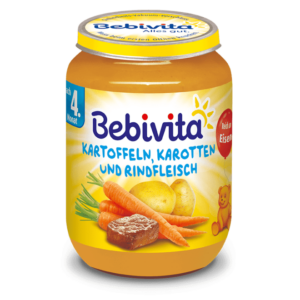 Bebivita пюре с картофи моркови и телешко 4+месеца 190г 15008