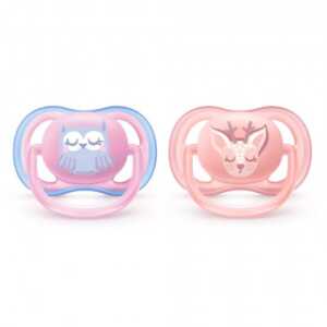 2броя ортодонтични залъгалки Елен и Бухал Philips AVENT Ultra Air в кутия за стерилизиране