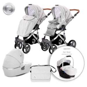 Количка RIMINI светлосива с чанта GREY & BLACK DOTS