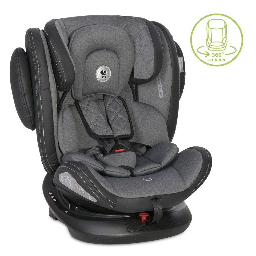 Черно&Тъмносиво Столче за кола AVIATOR ISOFIX 0-36