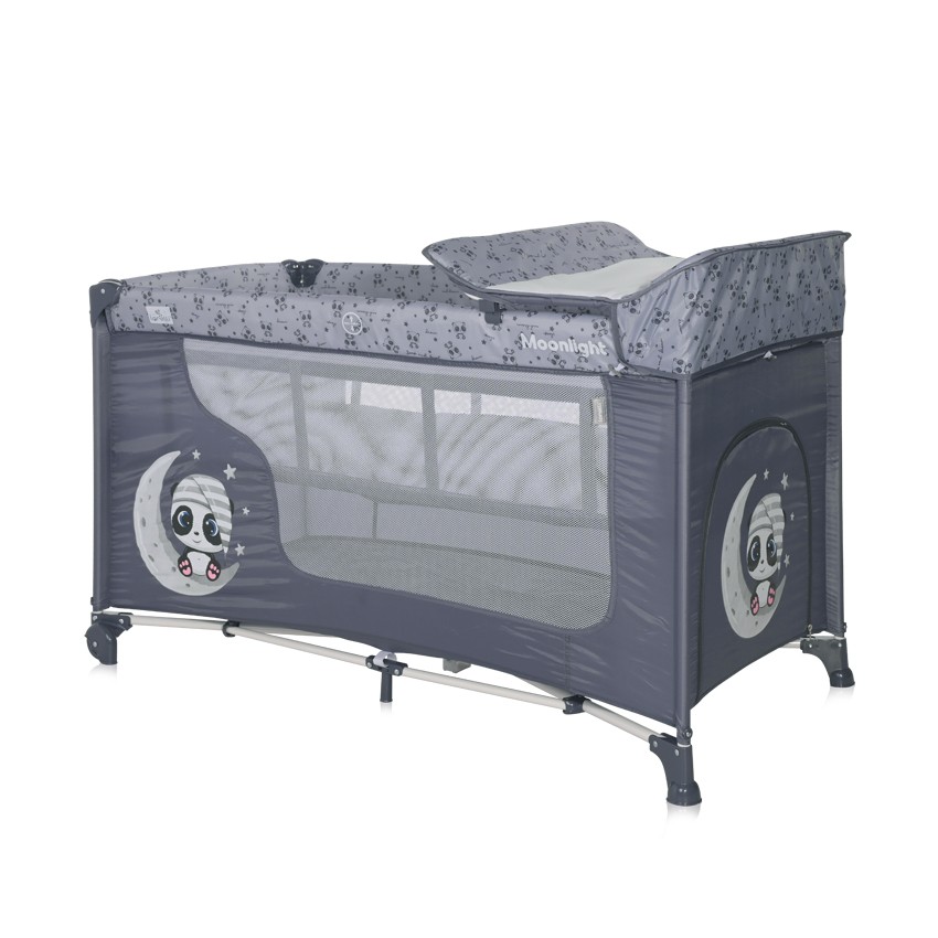 Бебешка кошара тъмносива Moonlight на 2 нива Lorelli