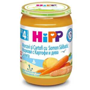 HIPP пюре Морков картоф дива сьомга 4+месеца 190гр 6105