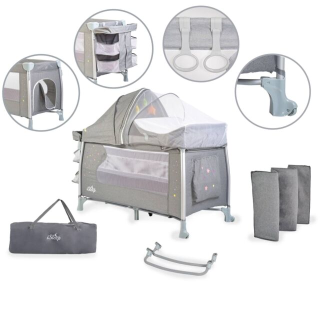 Детска кошара ISLEEP сива