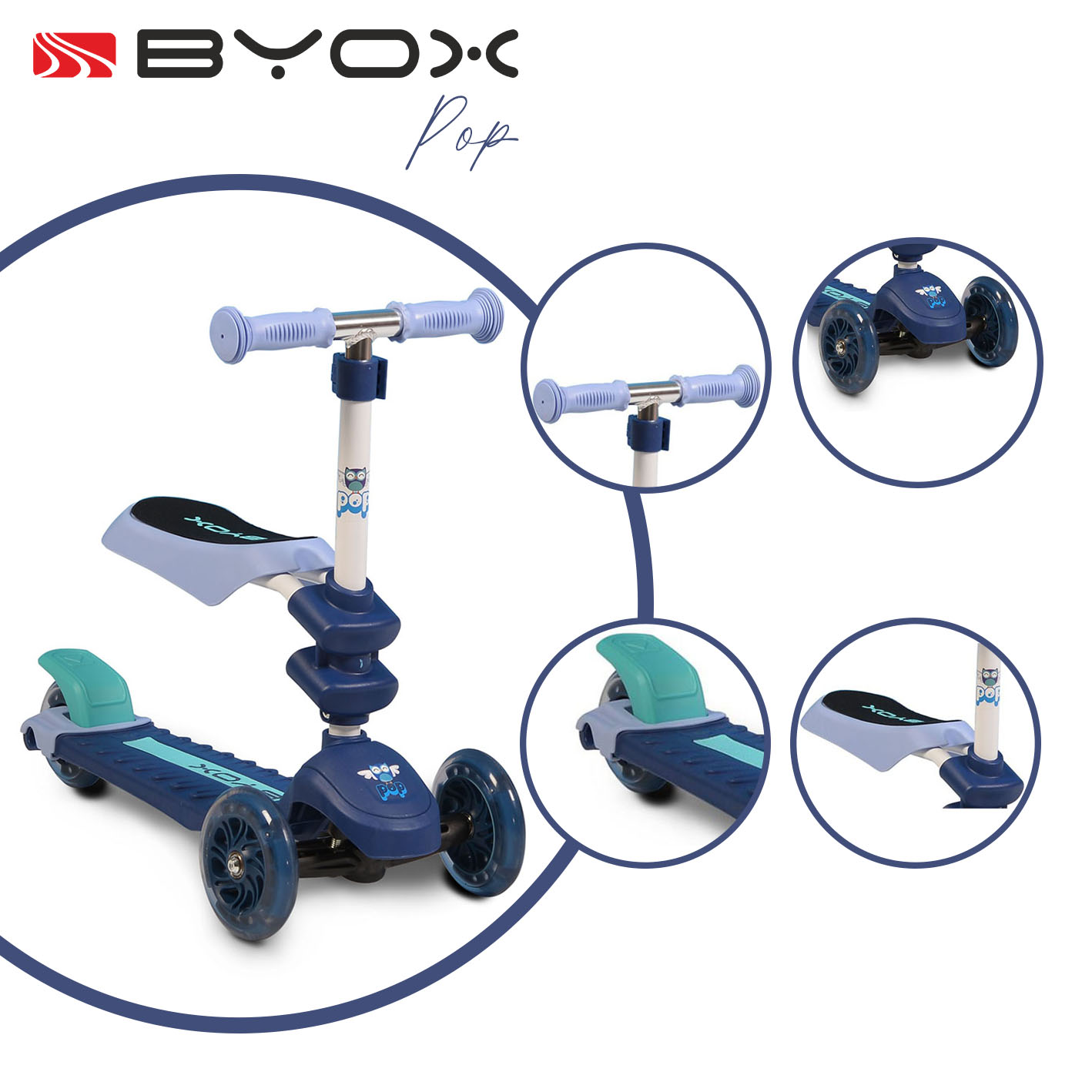Детска тротинетка POP синя