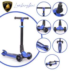 Детска тротинетка Lamborghini синя, сгъваема