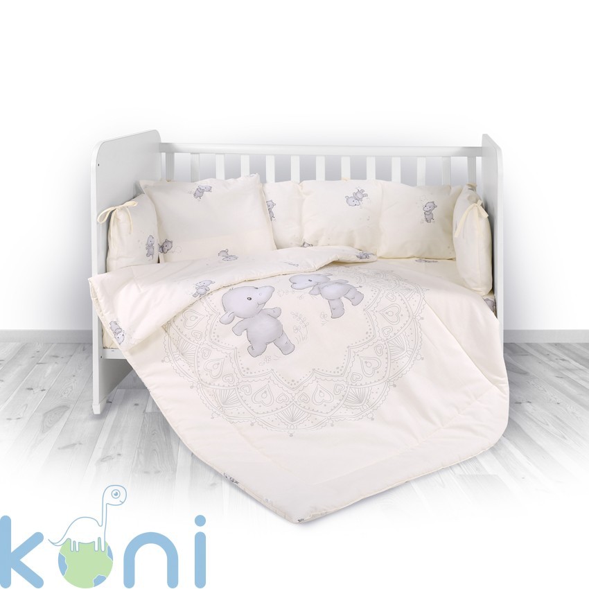 Спален сет ранфорс хепи хипо екрю 5ч.гол.обик.