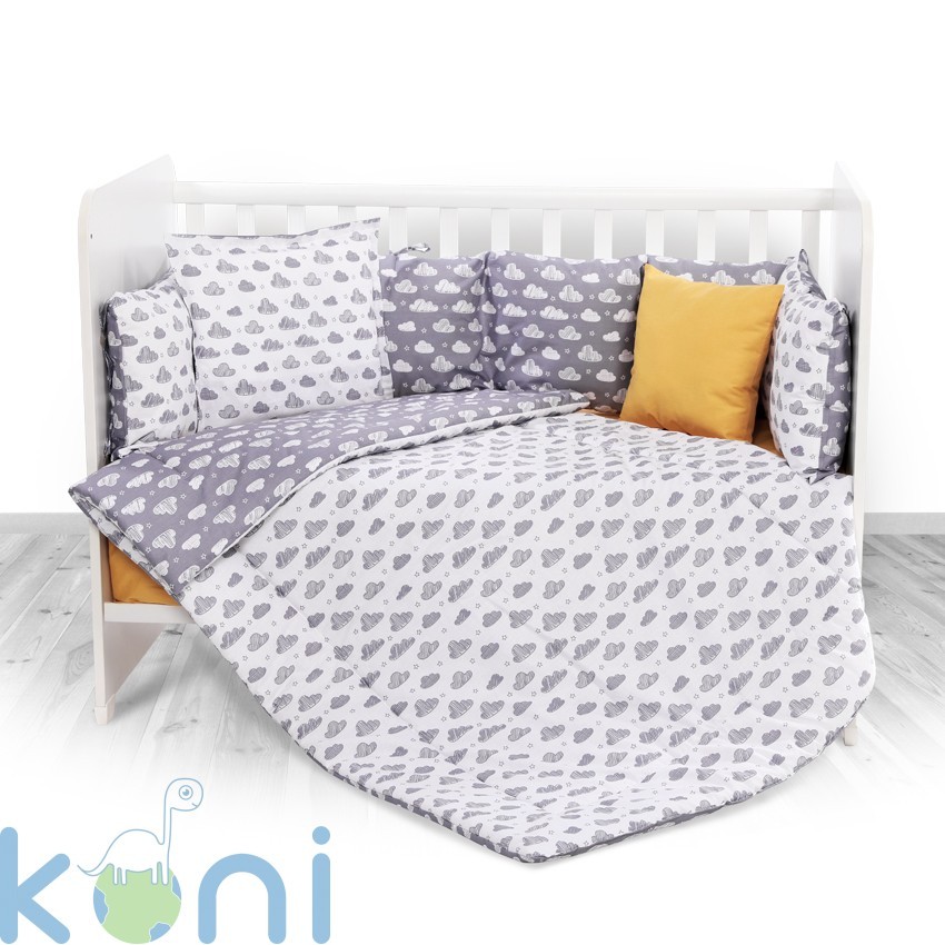 Спален сет ранфорс облаци сиво 5ч.гол.обик.