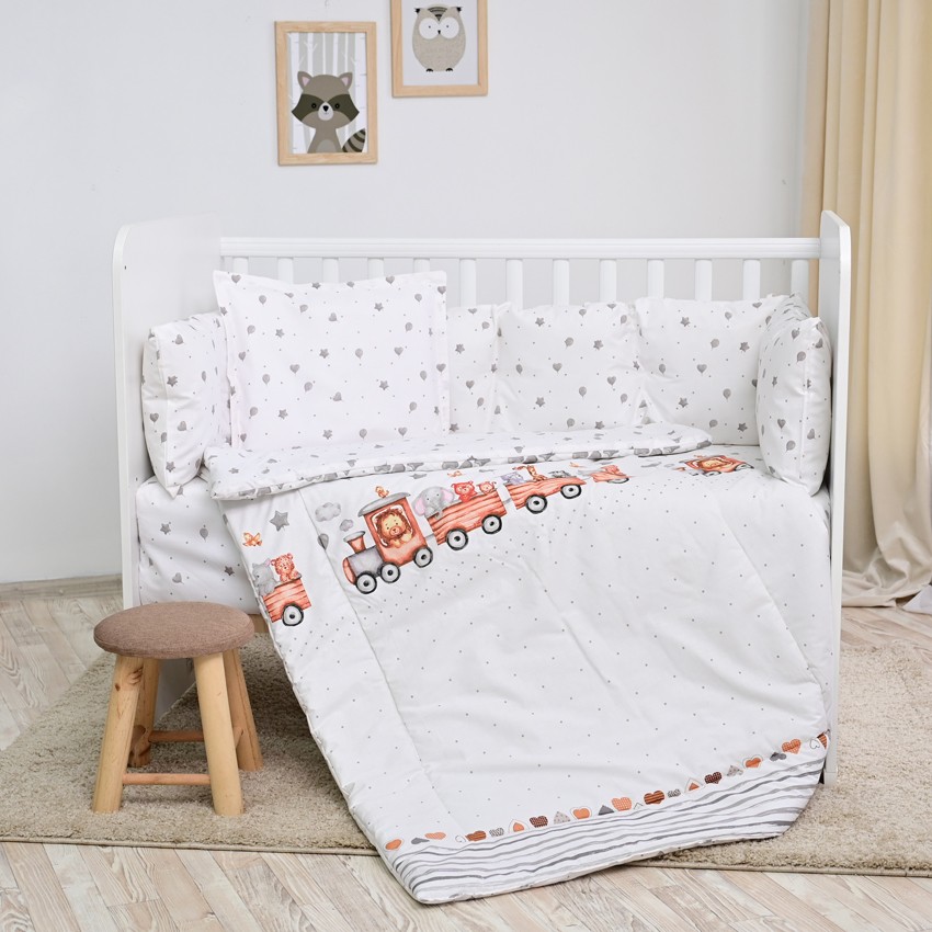 Спален сет ранфорс влакче сиво 5ч.гол.обик.