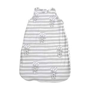 Зимен детски спален чувал зайчета сиво Ранфорс 2.5 tog, 95 cm