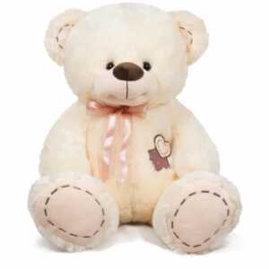 Плюшено мече 50СМ с бродирани сърца 2ЦВ