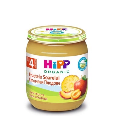 HIPP пюре Слънчеви плодове 4+месеца 125гр 4224