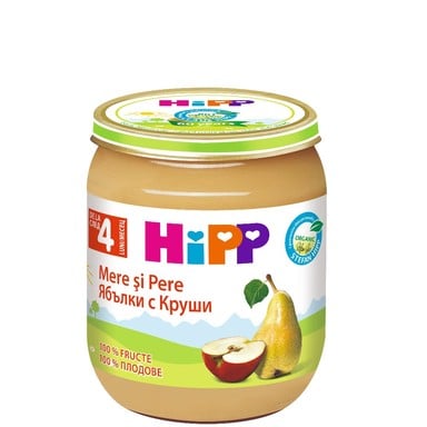 HIPP пюре Круша с ябълка 4+месеца 125гр 4320