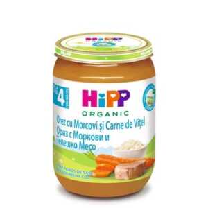 HIPP пюре Ориз моркови телешко 4+месеца 190гр 6143