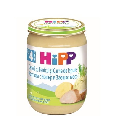 HIPP пюре Картофи копър заешко 5+месец 6173 190гр