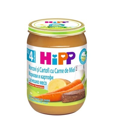 HIPP пюре Моркови картофи агнешко 4+месеца 190гр 6123
