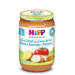 HIPP пюре домати картофи пилешко 8+месеца 220гр 6510
