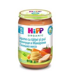 HIPP пюре Макарони зеленчуци пилешко 12+месеца 220гр 6803