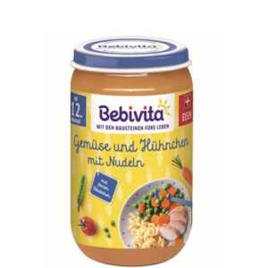 Bebivita Пюре зеленчуци със спагети и пилешко месо 12+месеца 250Г 16207