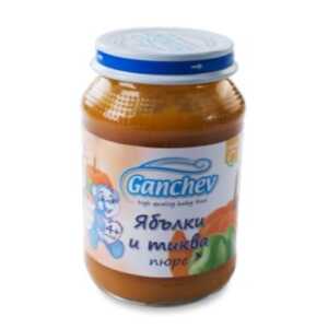 ГАНЧЕВ Пюре ябълки и тиква 4+месеца 190Г