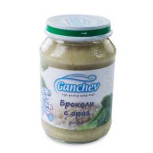 ГАНЧЕВ пюре с броколи и ориз 4+месеца 190г