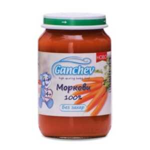 ГАНЧЕВ Пюре Моркови 100% 4+месеца 190Г
