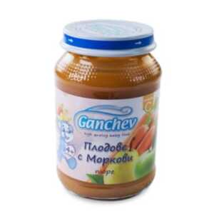ГАНЧЕВ Пюре плодове с моркови 4+месеца 190Г