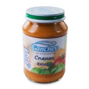 ГАНЧЕВ пюре яхния от спанак 4+месеца 190г