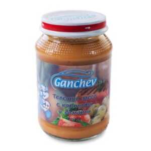 ГАНЧЕВ Пюре Телешко месо с картофи и домати 4+месеца 190Г