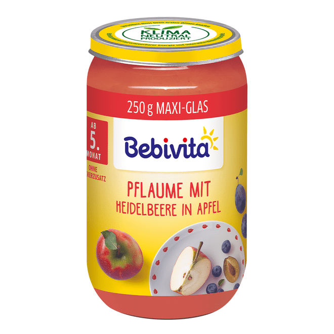 Bebivita БИО пюре Ябълка слива и боровинки 5+месеца 250г 12811