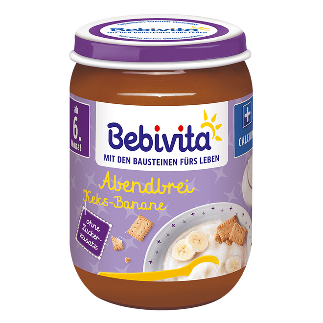 Bebivita БИО Млечна каша грис с банани и бисквити "Лека нощ" 6+месеца 190г 14600