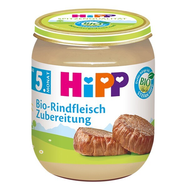 HIPP пюре Заготовка от телешко месо 4+месеца 125гр 6010