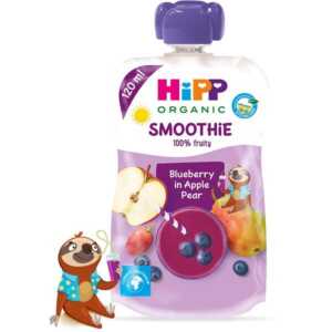 HIPP плодова закуска Смути Ябълка Круша Боровинки 12+месеца 84002