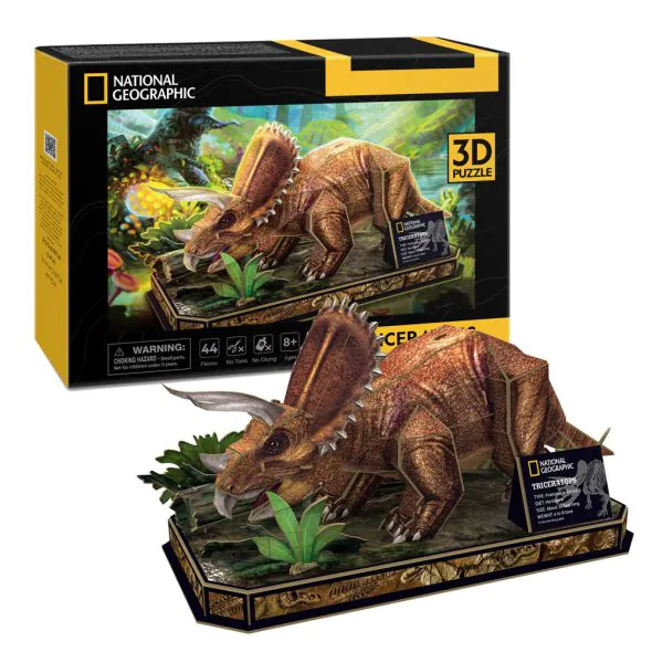 CubicFun Пъзел 3D National Geographic Triceratops 44части DS1052h