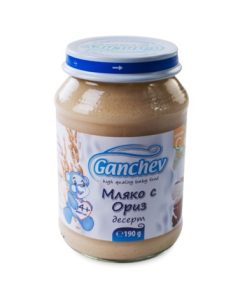 ГАНЧЕВ пюре Десерт с мляко и ориз 4+месеца 190Г