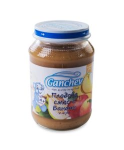 ГАНЧЕВ Пюре плодова смес с банани 4+месеца 190г