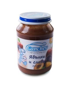 ГАНЧЕВ Пюре от ябълки и сливи 4+месеца 190Г
