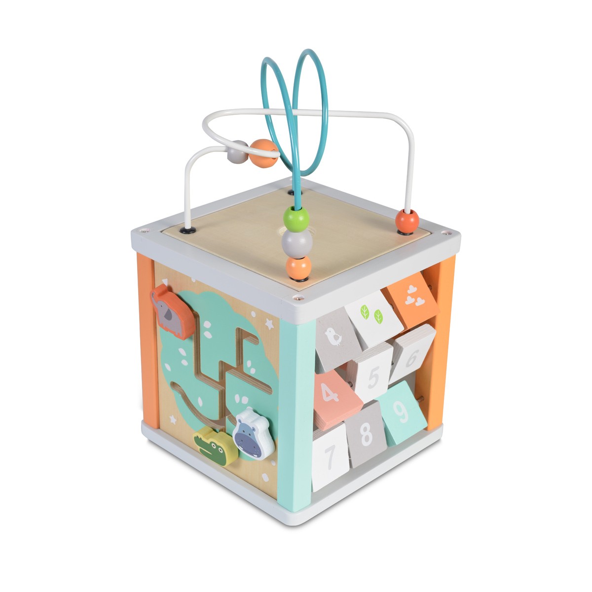 Дървен активен куб 20см 1031