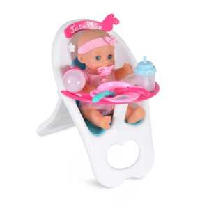 Кукла 36см пишкаща със стол за хранене 8383