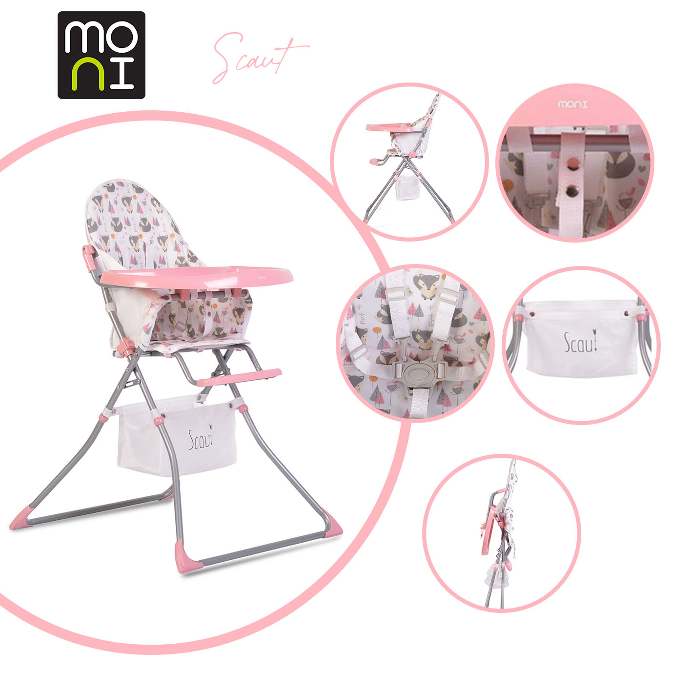 Столче за хранене Scaut розово