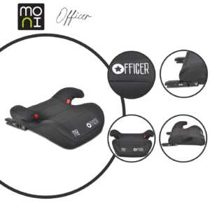 Седалка за кола Officer черна анатомична с Isofix система