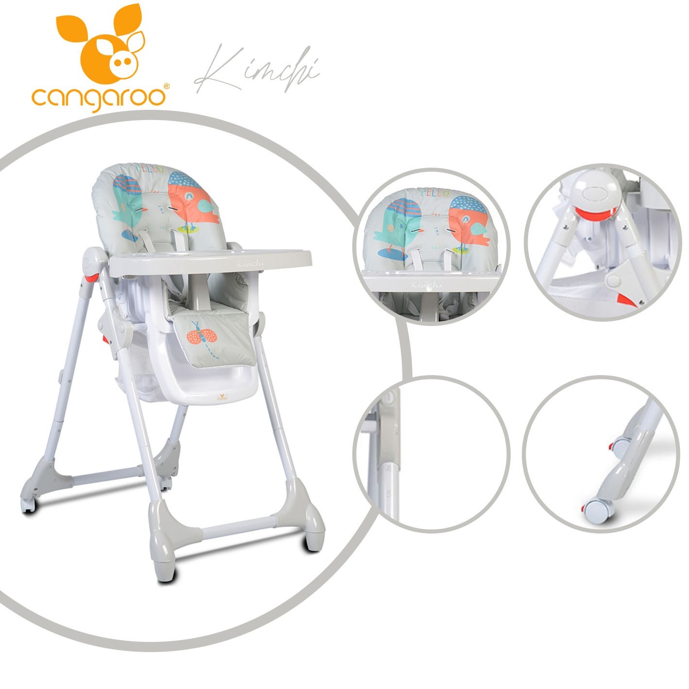 Столче за хранене Kimchi сиво