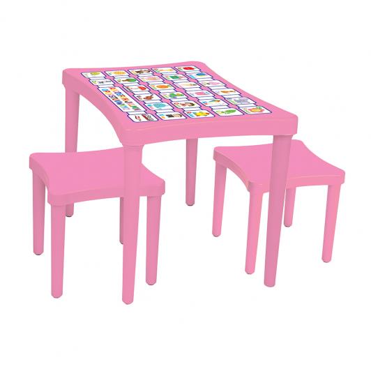 Детска маса със столче 2бр розова 03493