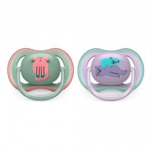 2бр ортодонтични залъгалки Коте и Коала Philips AVENT SCF085/18 Ultra Air 6-18м в кутия за стерилизиране