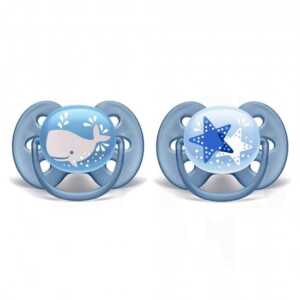 Ортодонтични залъгалки 2бр Кит и Морска звезда Philips Avent Ultra Soft 6-18м в кутия за стерилизиране
