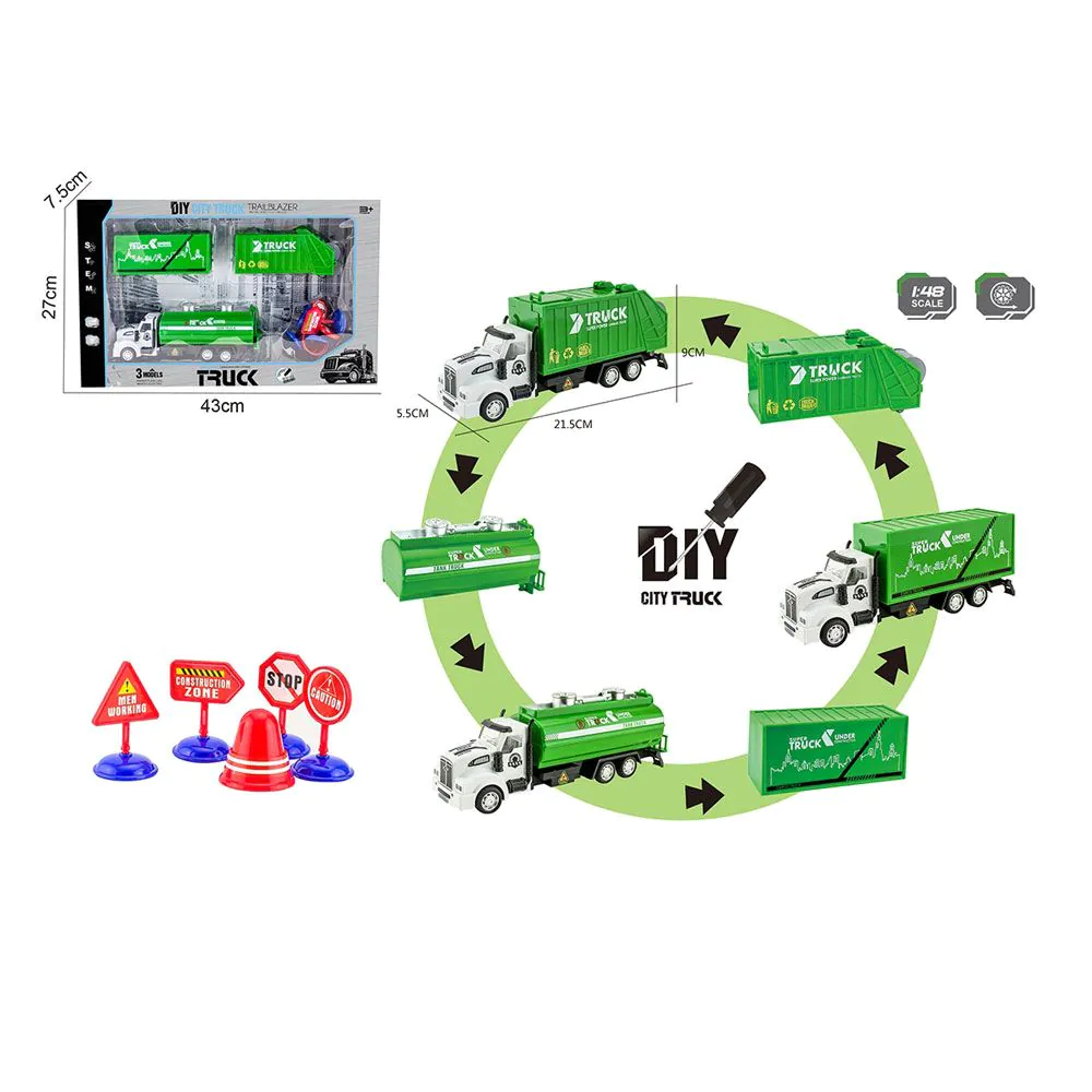 OCIE DIY City Truck Камион 1 48 със сменящи се ремаркета