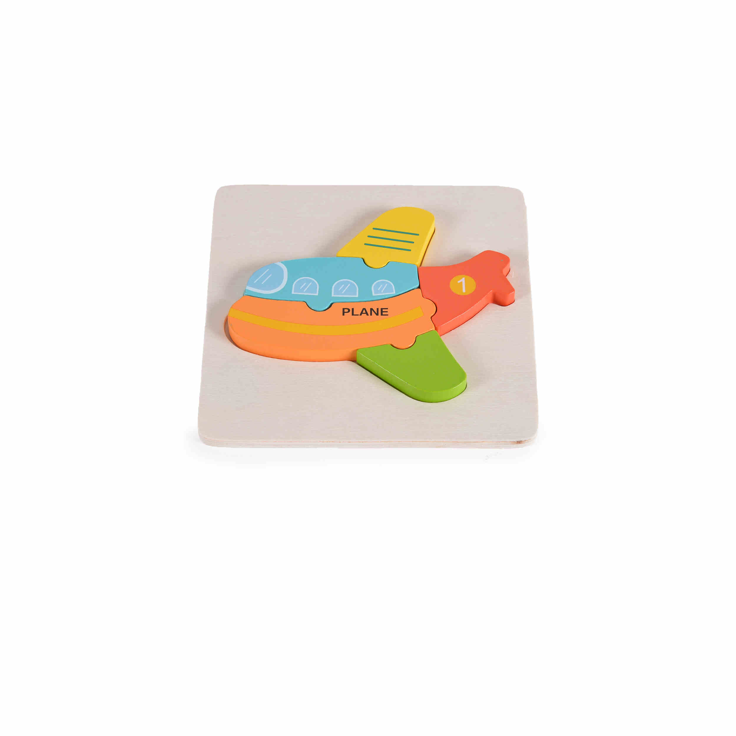 Детски дървен пъзел самолет