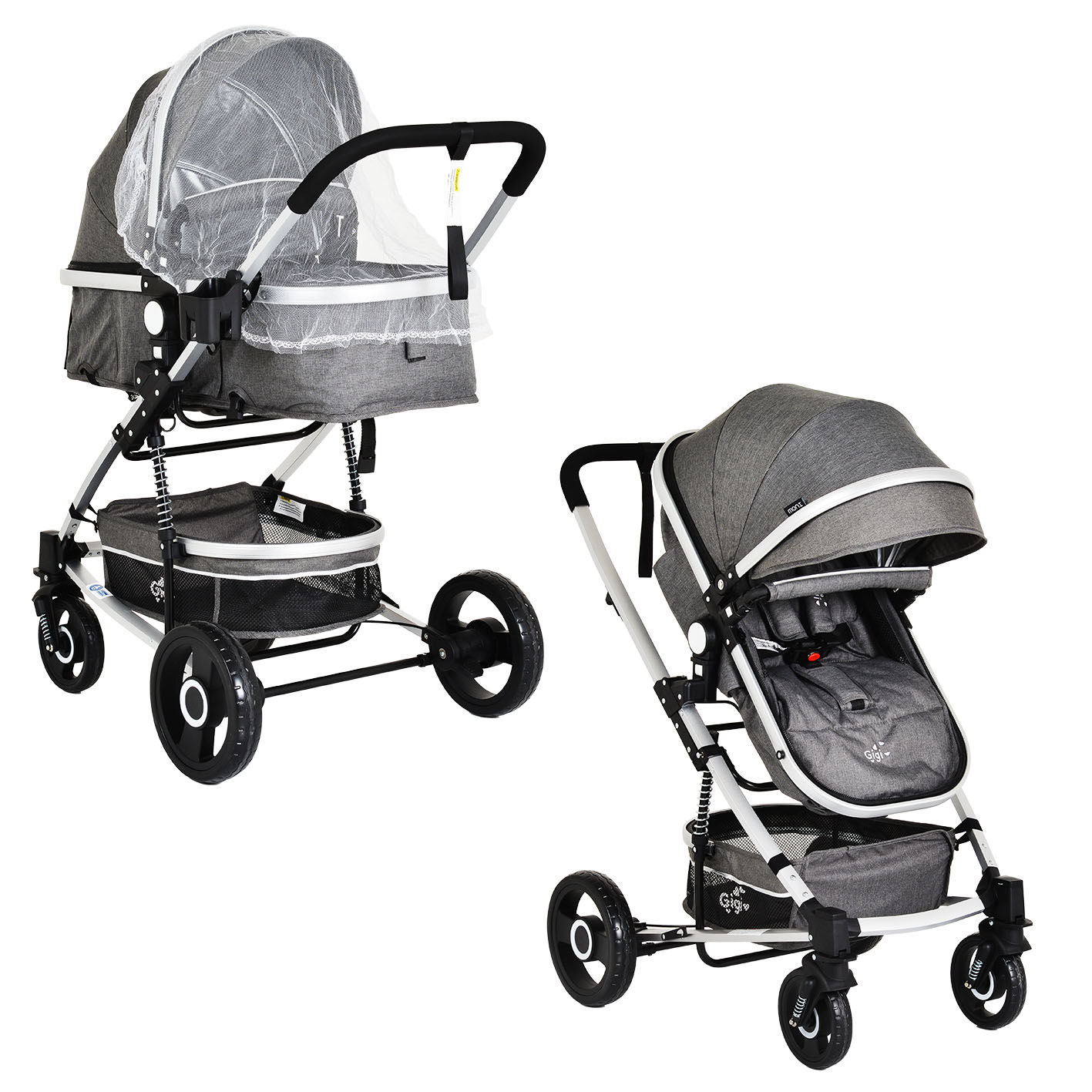 Комбинирана детска количка Gigi тъмносива