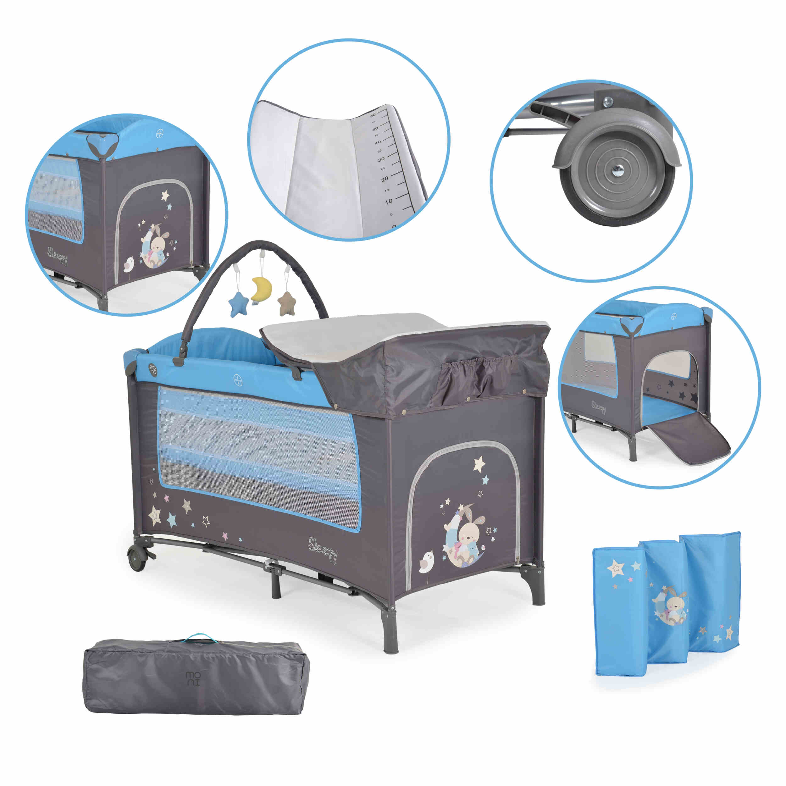 Детска кошара Sleepy синя