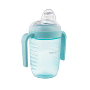 Неразливаща се чаша 220мл 9м+ с дръшки и силиконов накрайник