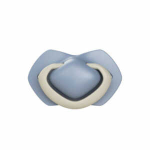 Силиликонова залъгалка PURE COLOR синя 6-12м 2бр със симетрична форма